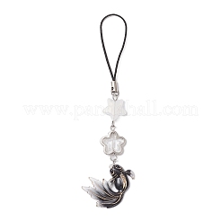 アクリル魚チャーム携帯ストラップ2個  ナイロンコードループモバイルアクセサリー装飾  ミックスカラー  130mm&nbsp;HJEW-JM02682