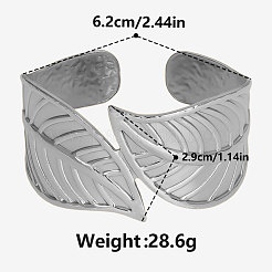 Браслеты-манжеты из нержавеющей стали Leaf 304 для женщин&nbsp;CM7227-1
