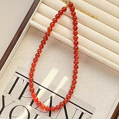 Винтажные ожерелья из натуральных бусин сердолика диаметром 8 мм для женщин&nbsp;ZS3911