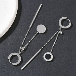 Серьги-кольца с кисточками из нержавеющей стали 304 с кристаллами и стразами EJEW-G453-02P