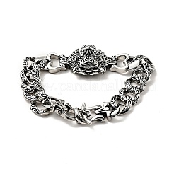 Bracciale da uomo in lega con testa di tigre e catene barbazzale&nbsp;BJEW-A129-07AS