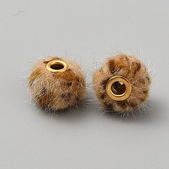 ファイバーヨーロピアンスタイルビーズ  大穴ビーズ  ロンデル  黄金の鉄の発見で  砂茶色  16x14mm  穴：3.5~4mm&nbsp;OPDL-WH0002-03G-07