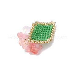 Pendenti di fiori con perline di vetro fatti a mano&nbsp;PALLOY-MZ00794-02