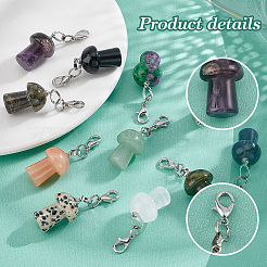 11 шт. 11 стильных подвесных украшения с грибами и драгоценными камнями&nbsp;PALLOY-AB00138