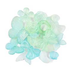5 Perles En Verre Transparent Rose Forme Poisson - 17x15x6mm - Neuf - Création Bijoux