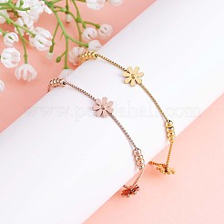 Женские браслеты на щиколотку из нержавеющей стали с цепочками-коробками JA196B