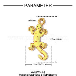 Colgantes de acero inoxidable 304 con esmalte amarillo.&nbsp;SA-OY001-25G