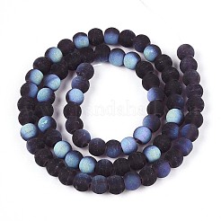 Матовые прозрачные стеклянные бусины GLAA-T032-T6mm-MBB03