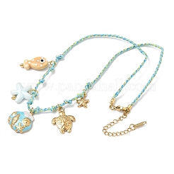 Ожерелья с подвесками в форме панциря черепахи и морской звезды из нержавеющей стали 304 NJEW-D344-03G