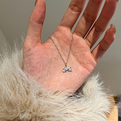 Радуга 925 стерлингового серебра микро паве кубические цирконии кулон ожерелья для женщин&nbsp;NJEW-F338-06P