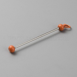 ジュエリー作り diy 工芸品用の鉄の棒ビーズキーホルダー  プラチナ  砂茶色  7.8cm&nbsp;IFIN-SZC0005-01A-12