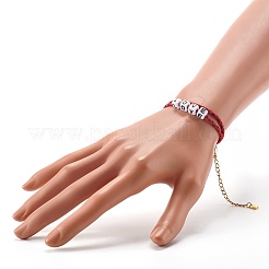Bracciali in ordito con cordino di cotone a due anelli&nbsp;BJEW-JB06465-03
