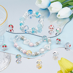 32шт 8 цвета прозрачные бусины лэмпворк ручной работы LAMP-SC0001-37