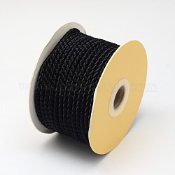 Braided Nylon Threads, Black, 3mm, about 21.87 yards(20m)/roll