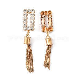 Alloy with Rhinestones Bag Decoration, with Iron Tassel, for DIY Handbag Craft Shoulder Bags Hardware Accessories, Light Gold, 120x25mm, Pendant: 70x12mm