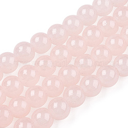 Filamenti di perline rotondo cottura imitazione dipinto vetro giada, rosa nebbiosa, 8.5~9mm, Foro: 1.5 mm, circa 105pcs/filo, 31.8 pollice