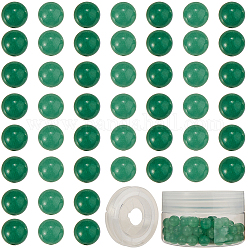 Sunnyclue fabricación de pulseras elásticas de cuentas de diy, con cuentas redondas de aventurina verde natural teñidas e hilo elástico, 8mm, agujero: 1 mm, 100 unidades / caja