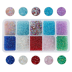 Olycraft-Blasenperlen, DIY 3 d Nagelkunstdekoration Miniglasperlen, Kaviar winzigen Nagel-Perlen, Mischfarbe, 0.4~3 mm, 10colors, 20 g / Farbe, 200 g / box