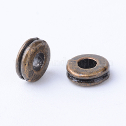 Tibetischen Stil Legierung Zwischenperlen, Donut, Cadmiumfrei und Nickel frei und Bleifrei, Antik Bronze, 6x2 mm, Bohrung: 2.5 mm