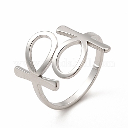 304 anello da polso aperto da donna con segno femminile in acciaio inossidabile, colore acciaio inossidabile, misura degli stati uniti 6 1/4 (16.7mm)