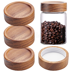 BENECREAT 4pcs Wooden Mason Jar Lids, Camel Column Reusable Sealer Covers Screw Replacement Lids for Home Kitchen Jar Spice, Inner Diameter: 2.5 inch