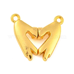 Alloy Magnetic Pendants, Heart, Plam, Golden, 21x23.5x5.5mm, Hole: 1.6mm