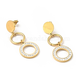 Boucles d'oreilles pendantes longues avec 316 épingle en acier inoxydable, placage sous vide 304 bijoux en acier inoxydable pour femmes, or, 52mm, pin: 0.7 mm