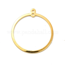 Ciondoli connettore in ottone placcato cremagliera, placcato di lunga durata, collegamenti ad anello, oro, 28x25x1mm, Foro: 1.4 mm