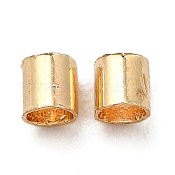 Messing-Abstandshalterkugeln, Tube, echtes 18k vergoldet, 2x2 mm, Bohrung: 1.2 mm