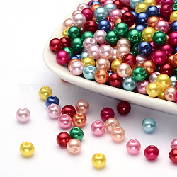 Perles acryliques de perles d'imitation, teinte, ronde, couleur mixte, 30x29.5mm, Trou: 3mm, environ 35 pcs / livre