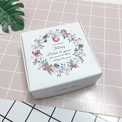 Cajas de regalo de papel plegables, cajas de jabón hechas a mano, cuadrado, flor, 7.5x7.5x3 cm