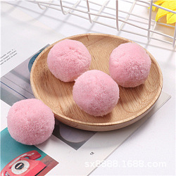 Flauschige Bommelbälle aus Polyester, für Taschen, Schals, Bekleidungszubehör, Ornamente, rosa, 5 cm