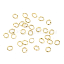 Anillos de salto de 304 acero inoxidable, anillos de salto cerradas, oval, real 18k chapado en oro, 3x3.5x0.5mm, diámetro interior: 1.5x2.5 mm