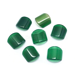 Natürliche grüne Onyx Achat Perlen, quadratischer Bogen, kein Loch / ungekratzt, gefärbt, 15x15x5 mm