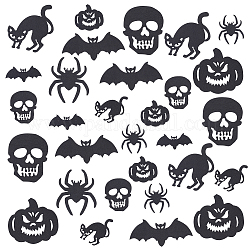 OLYCRAFT 60Pcs 10 Styles Halloween Hanging Felt Decorations Black Bat/Spider/Cat/Skull/Pumpkin Felt Ornaments Halloween Felt Wall Hanging Decorations for Halloween Party Decoration Supplies