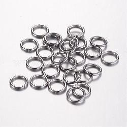 304 Edelstahl Ringe springen, offene Ringe springen, Ring, Edelstahl Farbe, 8x1.2 mm, Innendurchmesser: 5.6 mm