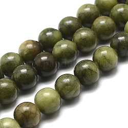 Pierres gemmes naturelles, taiwan jade, pouvoir de guérison de la pierre d'énergie naturelle pour la fabrication de bijoux, ronde, vert olive, 12mm