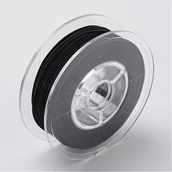 Japanisches, umweltfreundliches, gefärbtes Nylon-Elastikband, Runde, Schwarz, 1.0 mm, ungefähr 50 Yards / Rolle (150 Fuß / Rolle)