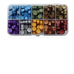 10 Gitter, 10 Farben Siegelwachspartikel, für Retro Siegelstempel, Mischfarbe, 76x128 mm, 10color, 200 Stück / Karton