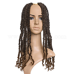 Предварительно завитая страсть крученые волосы крючком, вязаные косички из синтетических плетеных волос, низкотемпературное термостойкое волокно, Длинные и курчавые волосы, темно-коричневый, 18 дюйм (45.7 см)
