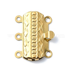 Placcatura ionica (ip) 304 chiusura a scatola in acciaio inossidabile, vero placcato oro 18k, 19x15.5mm, Foro: 1.6 mm