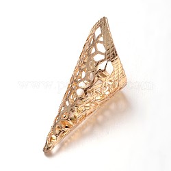 Filigrana apetalous coni perle di ottone, oro chiaro, 27x11x10mm, Foro: 1~10 mm