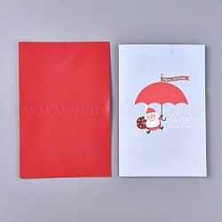 Ensemble de cartes de vœux et enveloppes de Noël 3D, pour offrir des cadeaux de vacances, cartes-cadeaux de Noël, rouge, 11.1x16.6 cm