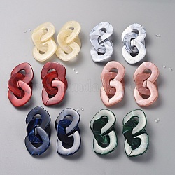 Boucles d'oreilles en acrylique, avec accessoires 304 en acier inoxydable et poussoirs d'oreilles, couleur mixte, 97mm, pin: 0.6 mm