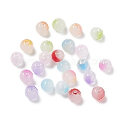 Glass Imitation Jade Beads, Round, Mixed Color, 8x7.5mm, Hole: 1.5mm, about 1503pcs/1000g