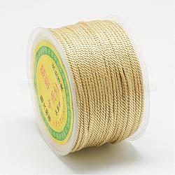 Hilos de nylon, cuerdas de milán / cuerdas retorcidas, caqui claro, 1.5~2mm, alrededor de 54.68 yarda (50 m) / rollo