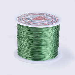 Chaîne de cristal élastique plat, fil de perles élastique, pour la fabrication de bracelets élastiques, vert de mer, 0.5mm, environ 49.21 yards (45 m)/rouleau