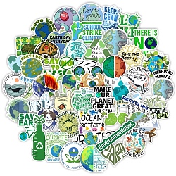 50 Stück Erdaufkleber, süßes Earth Day Sticker Pack für Kinder, Teenager, Erwachsene, grün, 40~60 mm, 50 Stück / Set