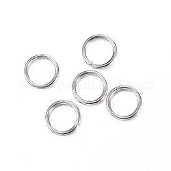 304 Edelstahl Ringe springen, offene Ringe springen, Edelstahl Farbe, 8x1.2 mm, Innendurchmesser: 5.6 mm