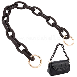 Resin Cable Chain Bag Handles, with Alloy Spring Gate Rings, for Bag Straps Replacement Accessories, Coconut Brown, 42cm